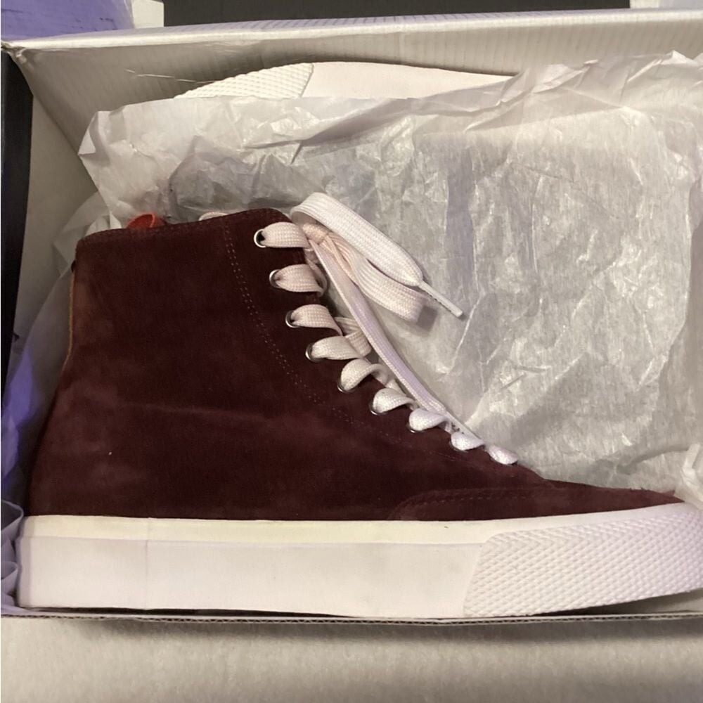 NWT Rag & Bone RB High Top Sneakers In Merlot‎ Size: 39 ( US 9 ) Nice 1
